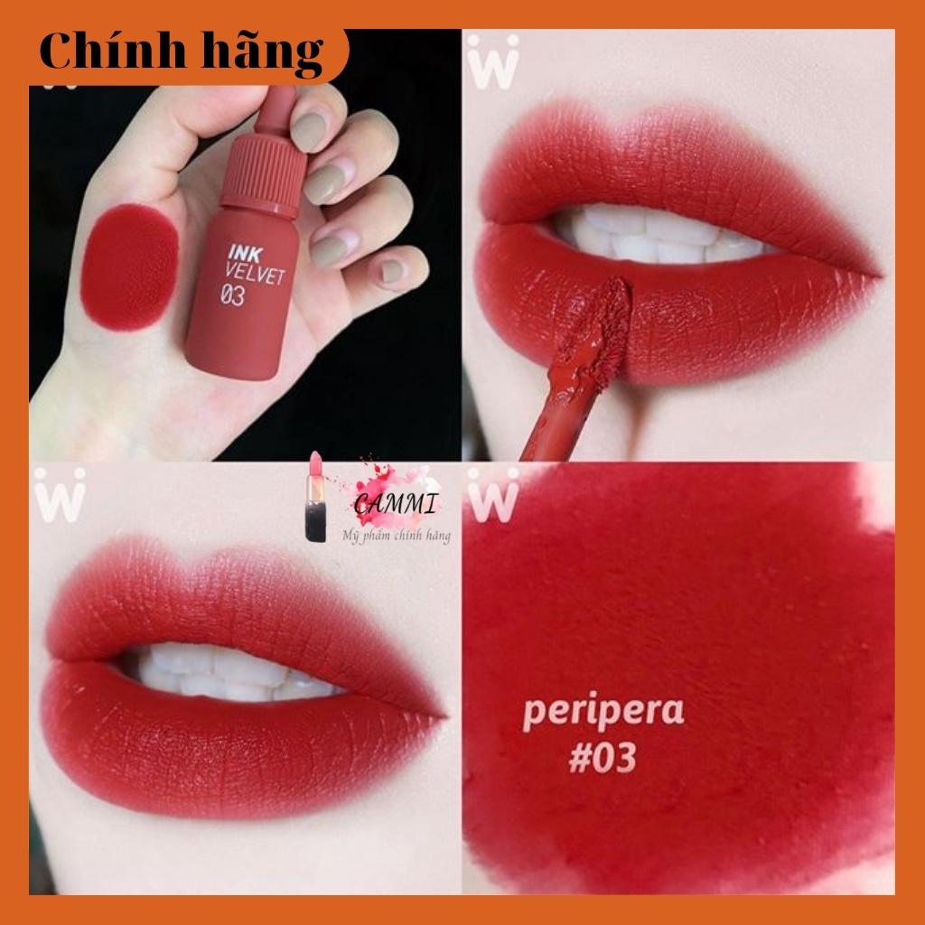 Son Kem Lì Peripera Ink Velvet Tint Màu 03 - Đỏ Lạnh chính hãng