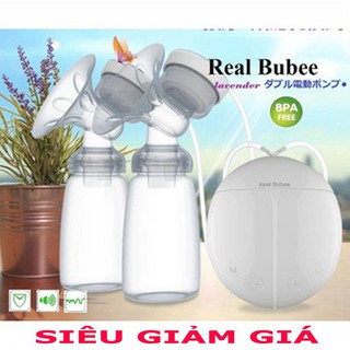 Máy hút sữa điện đôi Real Bubee (Có chế độ massage kích sữa, hút êm ái như em bé bú), May hut sua dien doi Real Bubee