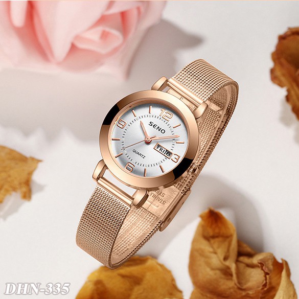 [Video chống nước] Đồng hồ nữ SENO hàng cao cấp dây kim loại chống nước mặt sapphia chống xước bảo hành 12 tháng | BigBuy360 - bigbuy360.vn