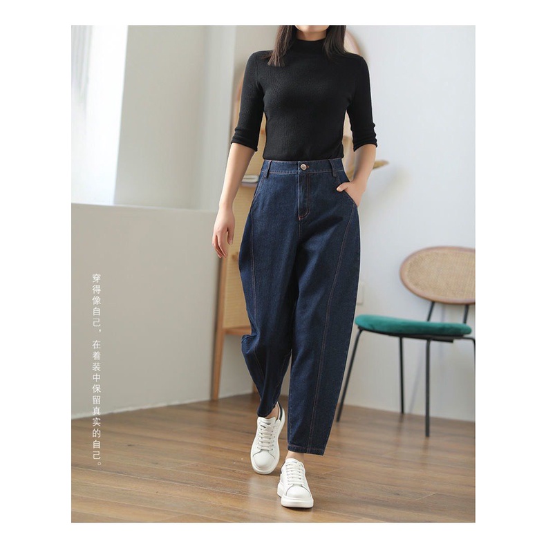 (50 - 90 KG) QUẦN JEAN BAGGY LƯNG THỤNG, LƯNG CAO CO GIÃN 4 CHIỀU, FORM ĐẸP CHUẨN CHO NÀNG XUỐNG PHỐ