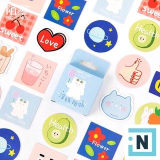 [ iNote ] Set 45 Sticker Dán Happy Time Hộp Mini Dễ Thương