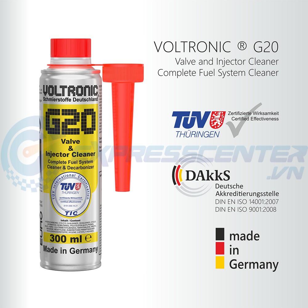 Phụ gia vệ sinh hệ thống xăng Voltronic G20 Valve and Injector Cleaner