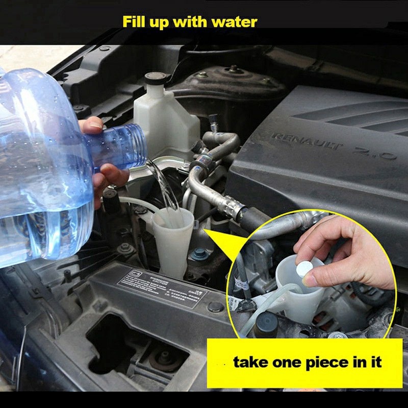 Viên sủi rửa kính làm sạch kính lái gạt mưa xe ô tô, xe hơi pha với 4L nước
