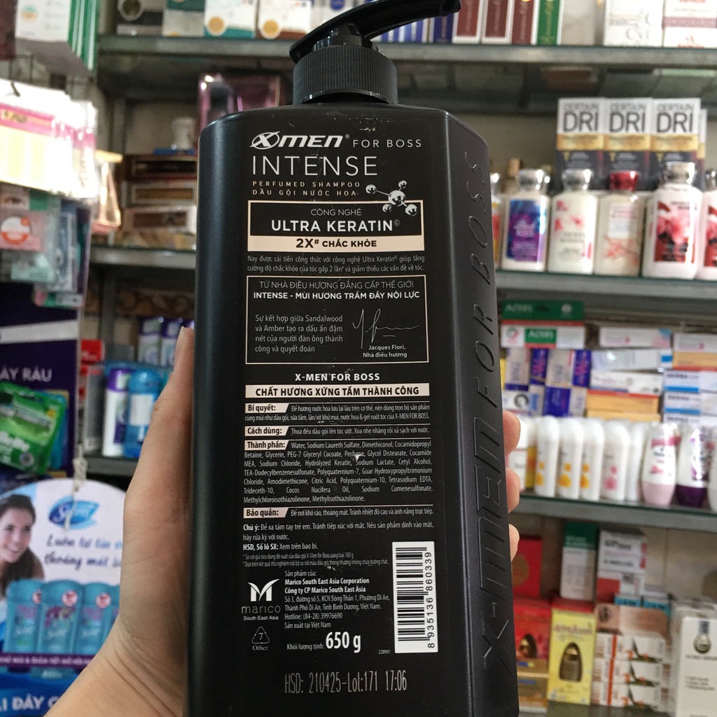 Dầu gội nước hoa X-Men For Boss Intense 650g