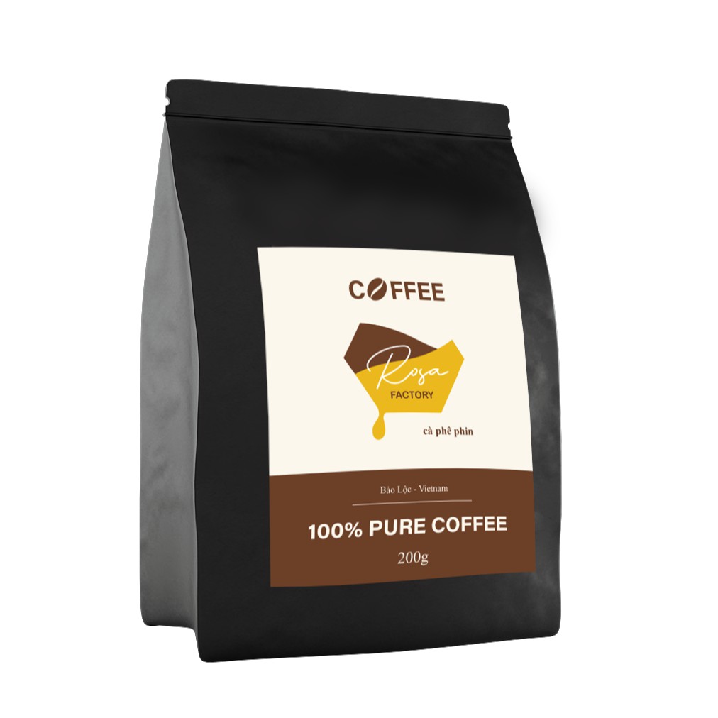 [GÓI 200G] Cà Phê Bột Robusta 100% nguyên chất rang mộc - đậm đắng chuẩn Việt - thơm ngon - hậu ngọt - ROSA FACTORY