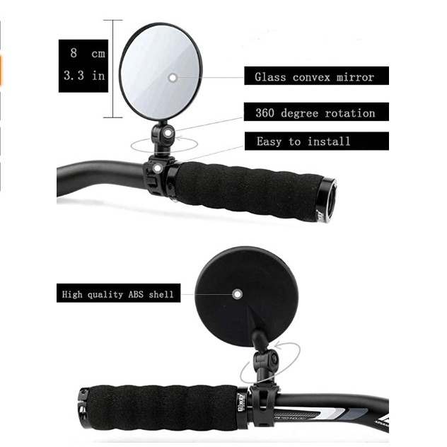 Gương Chiếu Hậu Xoay 360 Độ Bằng Silicone Có Thể Điều Chỉnh Dành Cho Xe Đạp