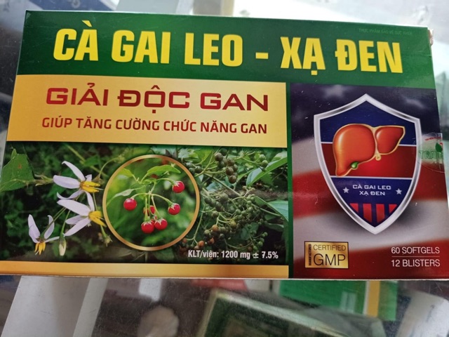 Cà gai leo xạ đen giải độc gan tăng cường chức năng gan hiệu quả hộp 60 viên