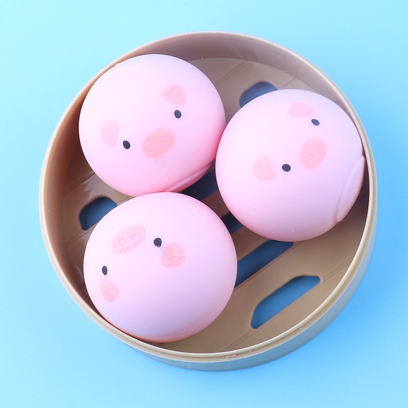 1 chiếc bánh bao màn thầu squyshi mềm mại hình heo hồng xinh xắn đáng iu