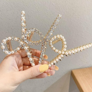 [HÀNG LOẠI 1] Kẹp Tóc càng cua Kim Loại nữa tóc Đính đá Ngọc trai nhân tạo lấp lánh Hạt Cườm Phong Cách Hàn Quốc Cho Nữ