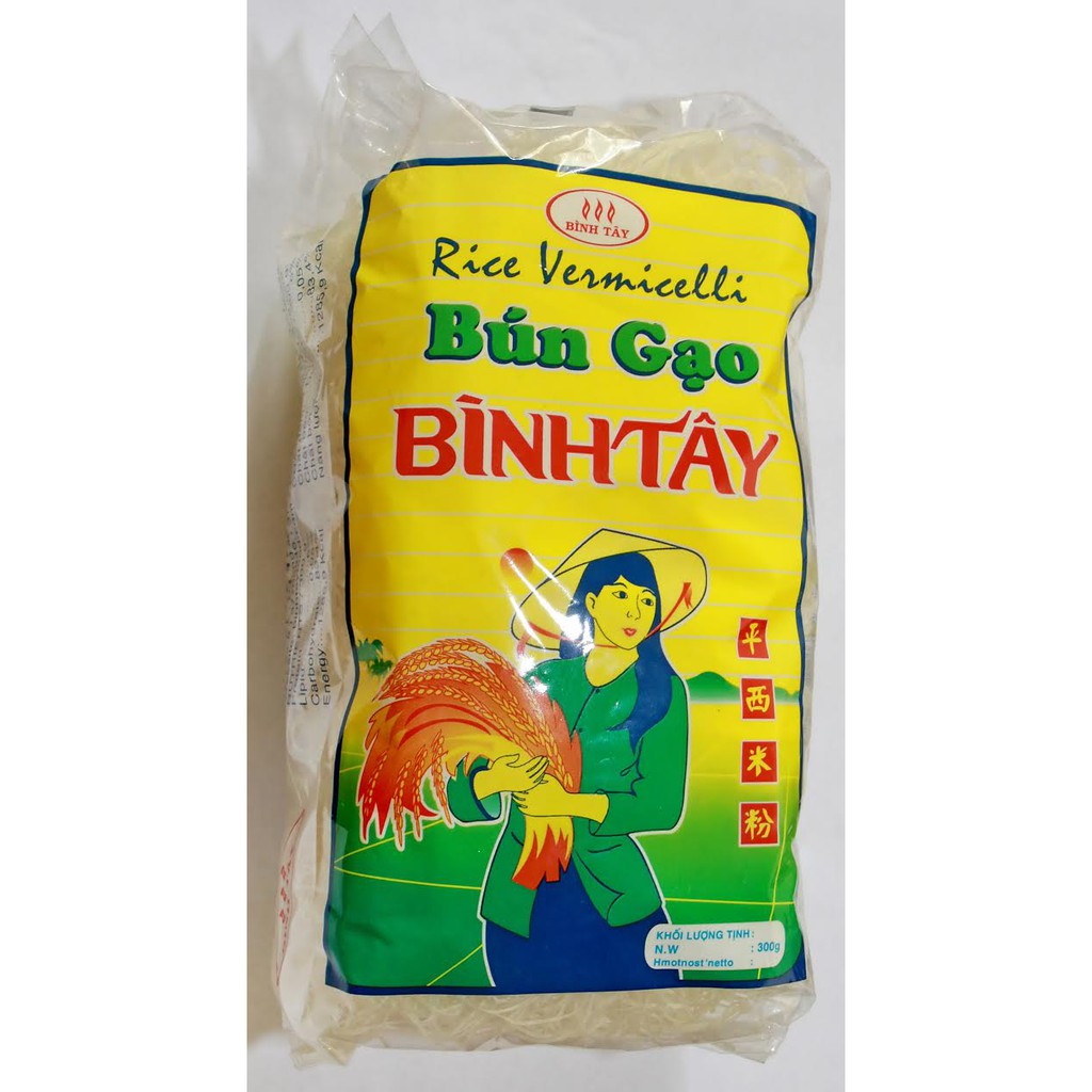 Bún gạo Bình Tây (20 gói) - xuất khẩu - Rice Vermicelli "Golden Rice" brand