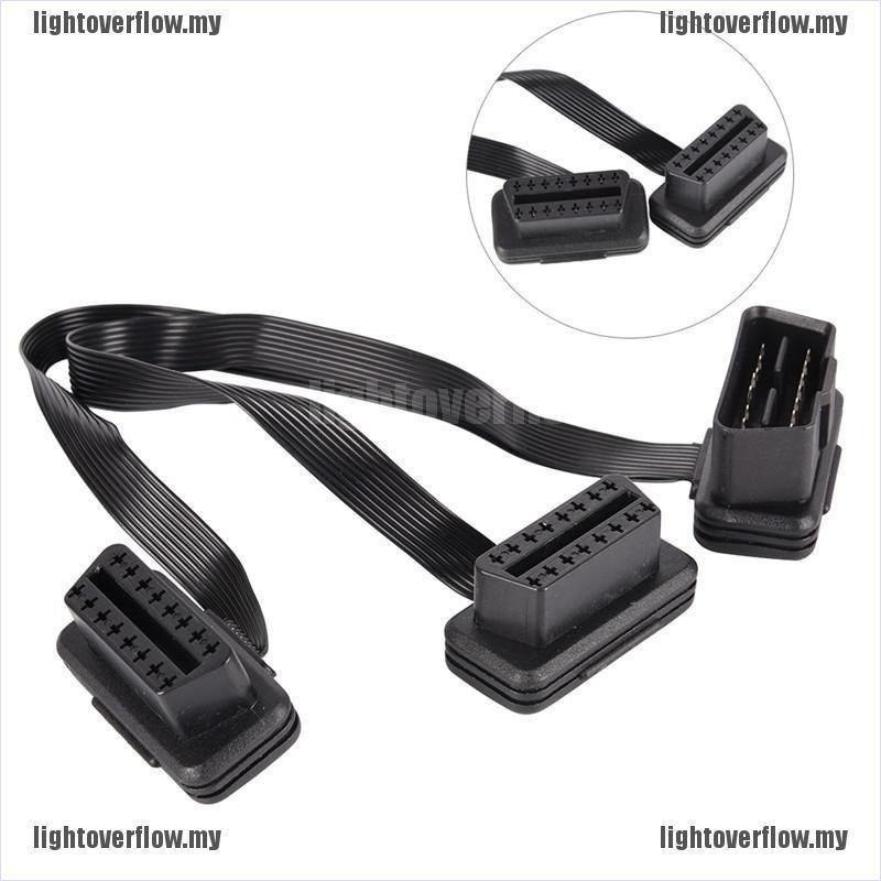 Dây Cáp Nối Dài Chữ Y 16pin Elm327 Obd2 Male Sang Dual Female