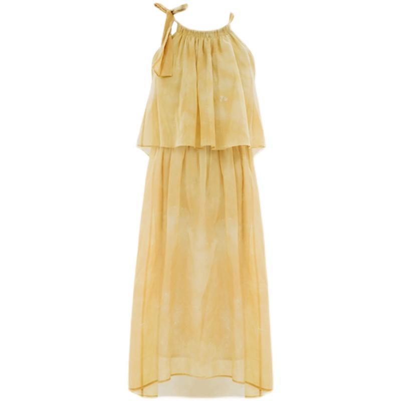 Summer French super fairy temperament thin suspender dress Sanya Tourism photo long skirt seaside holiday beach skirt