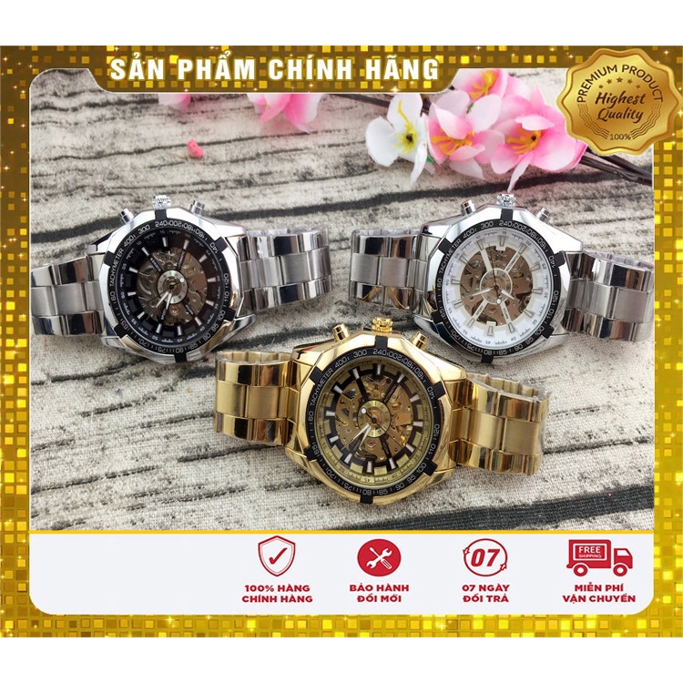 { Chính Hãng }Đồng Hồ Cơ Nam Tự Động Winner Automatic - Dây Kim Loại Cao Cấp Đẹp Giá Rẻ { Chính Hãng } , Thời Trang Nam
