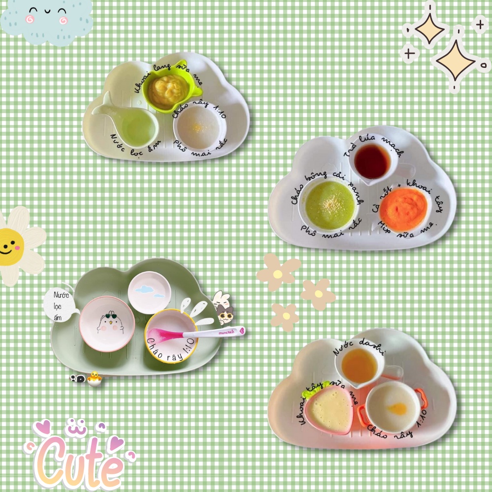 Khay đĩa đựng thức thực phẩm cho bé ăn dặm ngộ nghĩnh đáng yêu hình cà rốt, dâu tây LABAMO