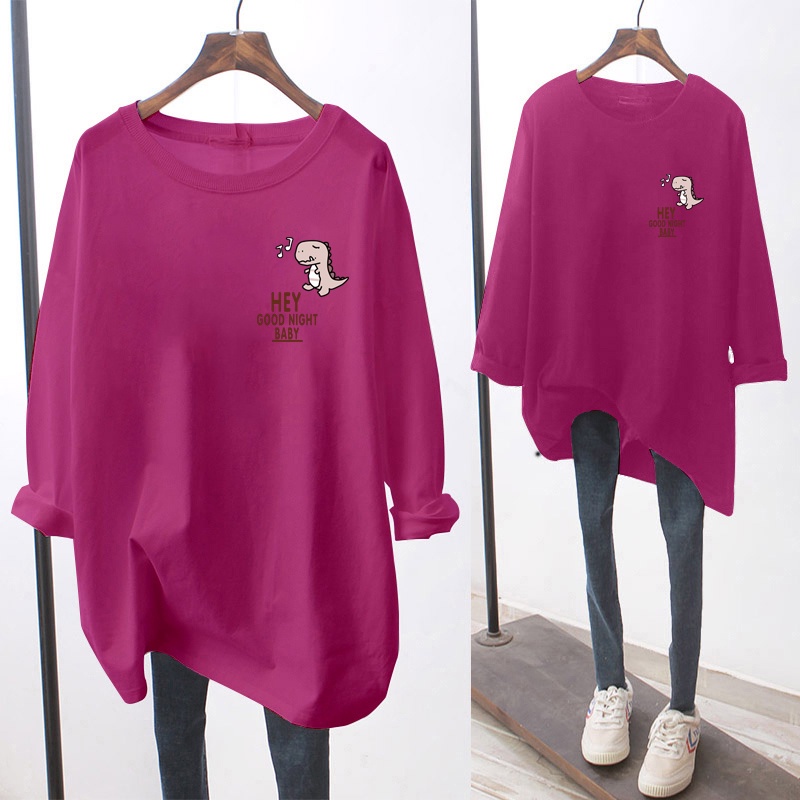 NRVP Áo thun tay dài cổ tròn plus size 5XL thời trang