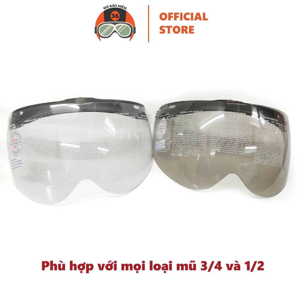 Kính Chắn Gió Mũ Bảo Hiểm SUNDA CA-105 gắn được cho tất cả các mũ ½ và ¾ trên thị trường - nhiều màu