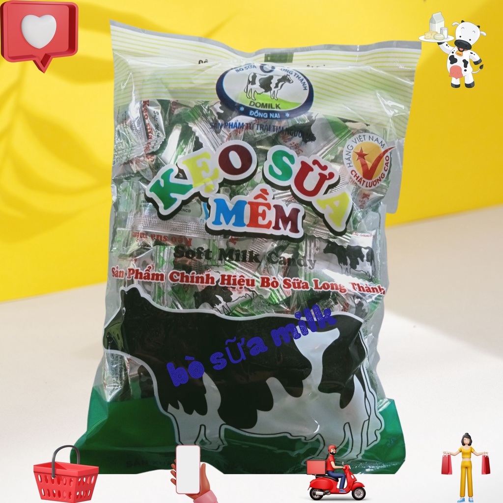 Kẹo sữa bò mềm Long Thành chính hãng Domilk