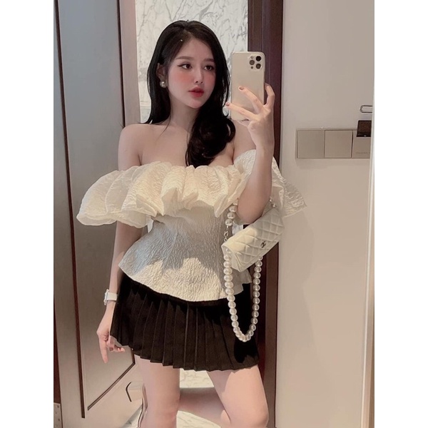 Áo trễ vai gấm sang chảnh | BigBuy360 - bigbuy360.vn