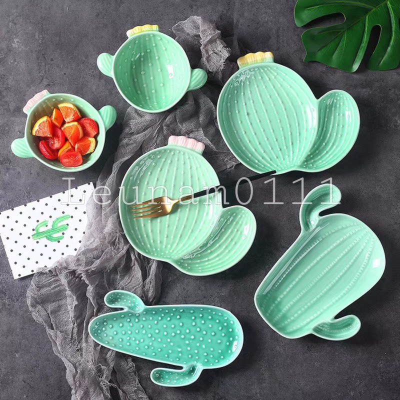Chén bát đĩa gốm sứ hình xương rồng