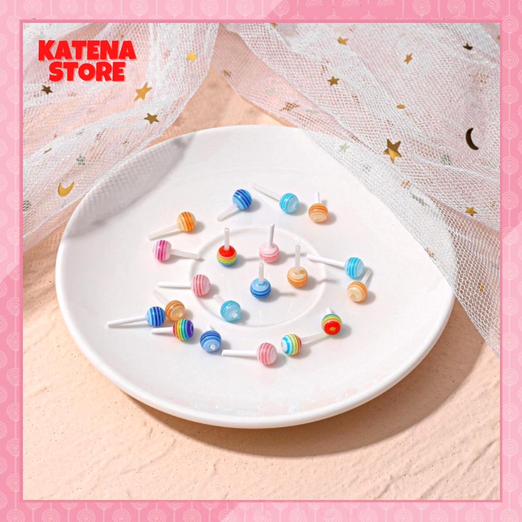 Charm Trang Trí Móng Tay Hình Kẹo Mút 3D Dễ Thương DIY