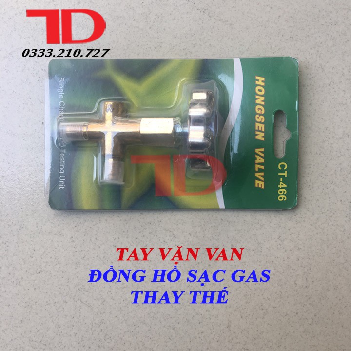 Tay vặn van đồng hồ sạc gas thay thế