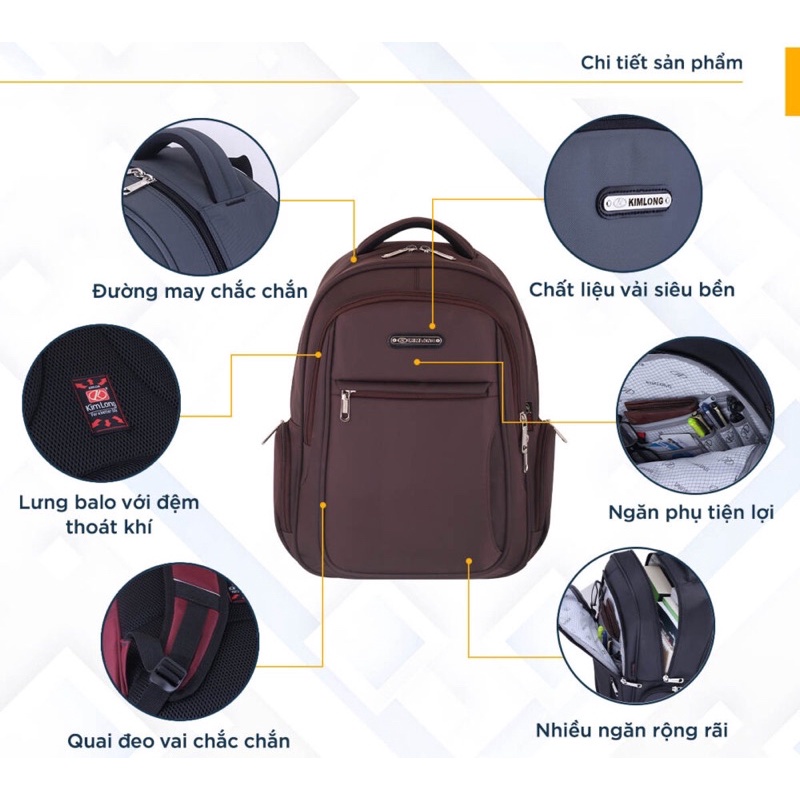 Balo Laptop 15.6 Inch Thời Trang Chống Nước Cao Cấp Kim Long KL037