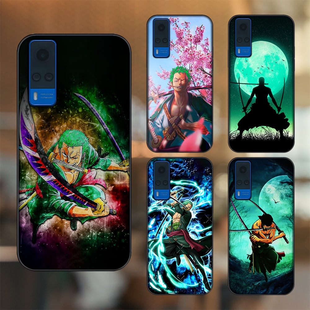 Ốp lưng Vivo Y51 2020, Y53s viền đen in hình Zoro One Piece