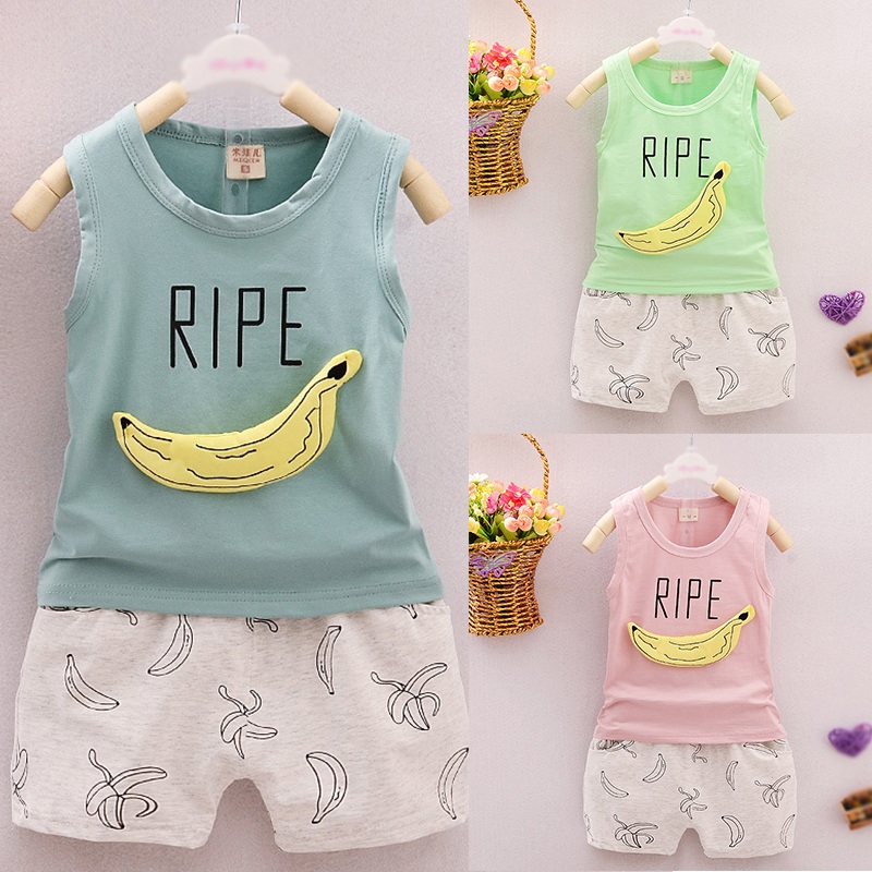 Set áo thun ba lỗ + quần shorts thời trang năng động cho bé trai