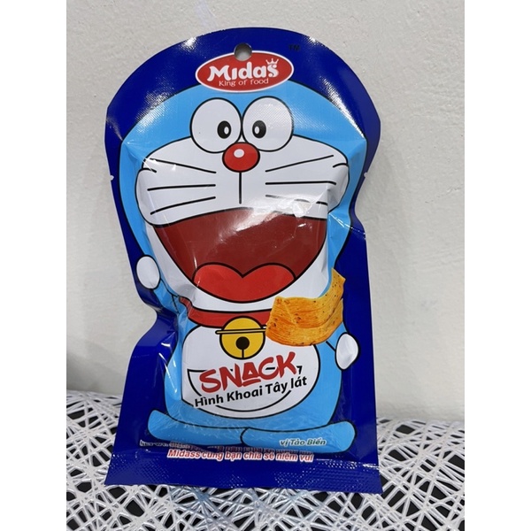 Combo 10 gói MIDASS Doremon Snack hình khoai tây lát Midass vị tảo biển gói 30g
