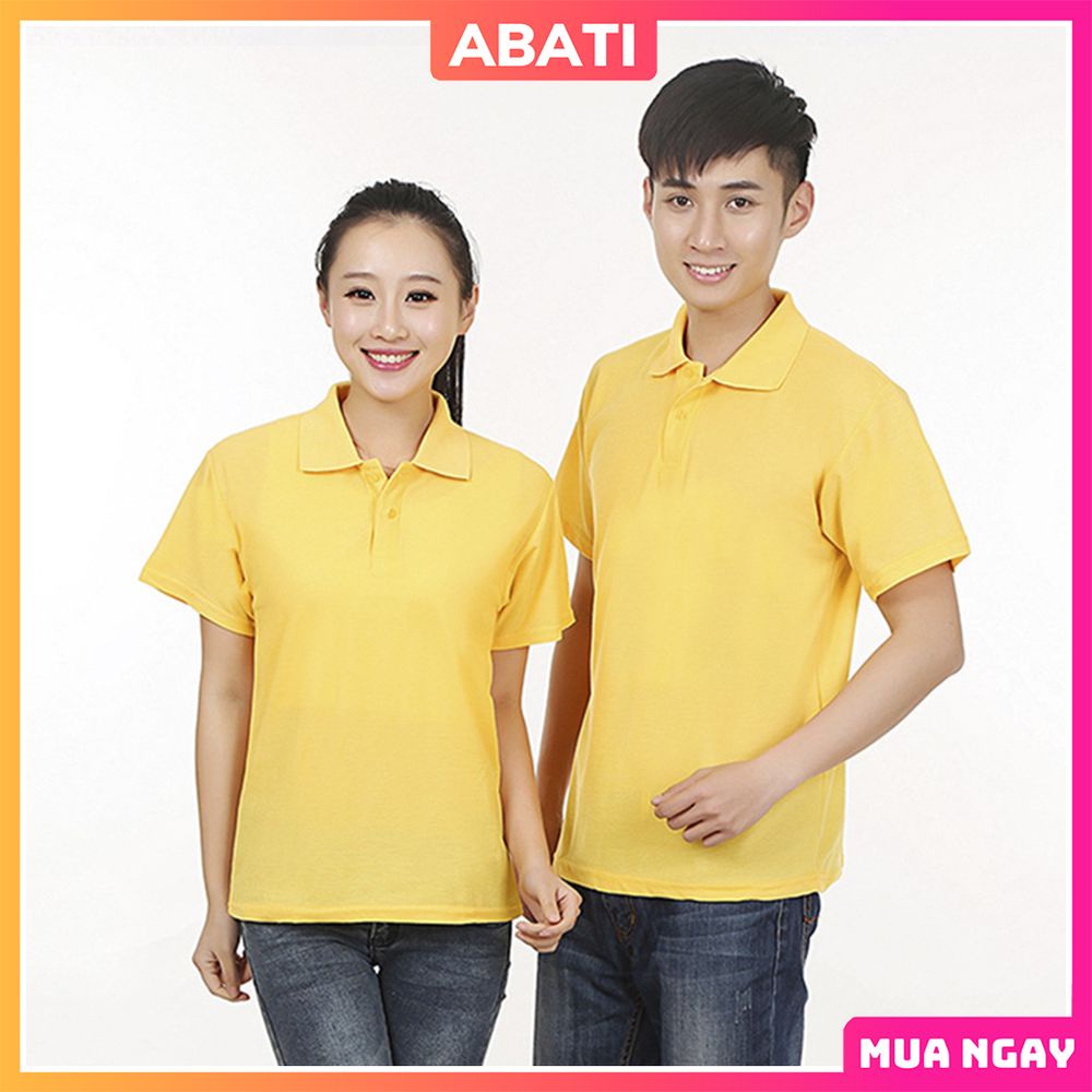 Áo polo nam nữ đẹp cao cấp có cổ tay ngắn vải poly dày dặn thoáng mát form rộng unisex trơn vnxk chính hãng ABATI