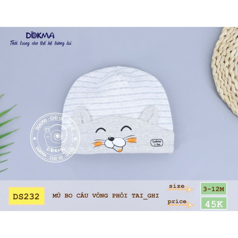 [Dokma] Mũ bo cầu vồng phối tai DS232 9-12m &amp; 12-18m(10-12kg)