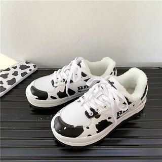 Sneaker bò sữa lót lông size 40