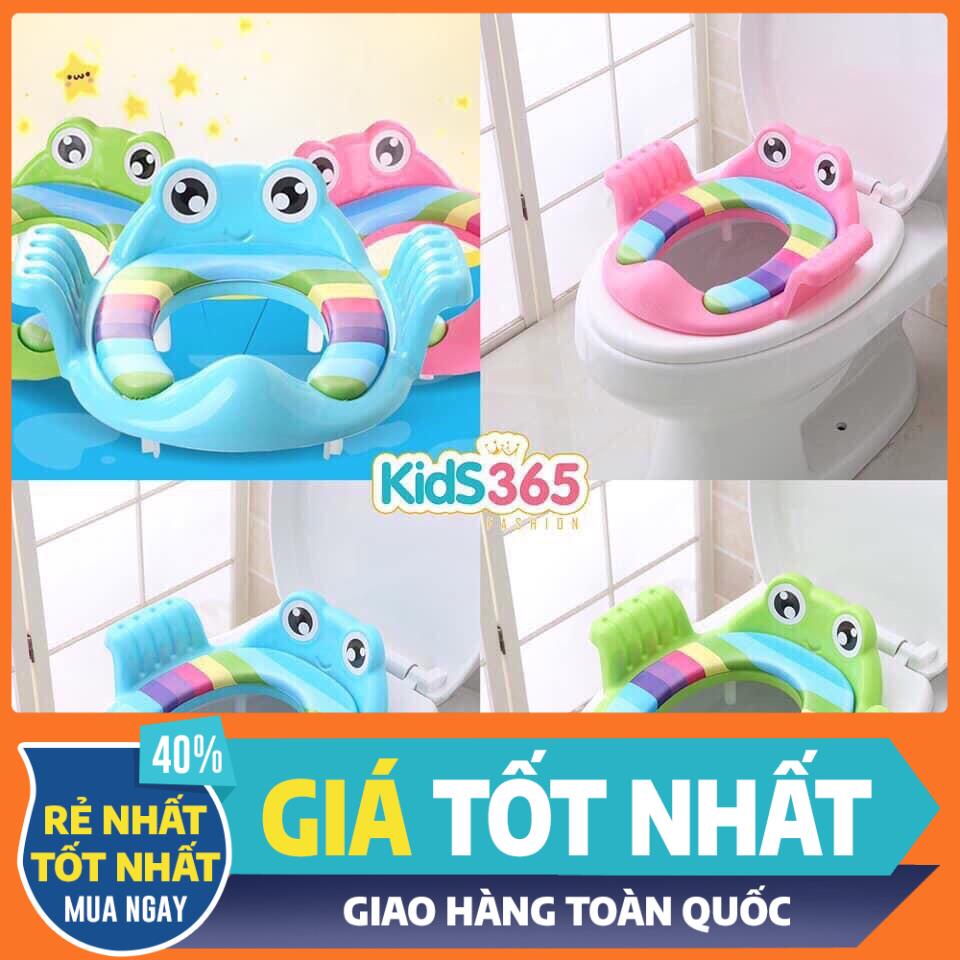 💖GIÁ SỈ💖 Dụng cụ thu nhỏ bồn cầu cho bé hình chú ếch có tay vịn, miếng lót ngồi vệ sinh cho bé tiện lợi 8790