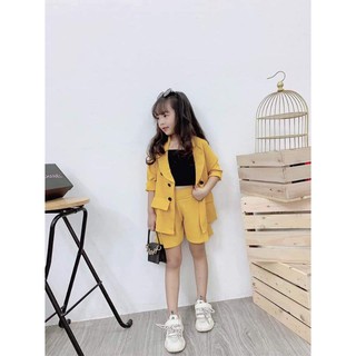 sét vest 3 chi tiết cho bé gái