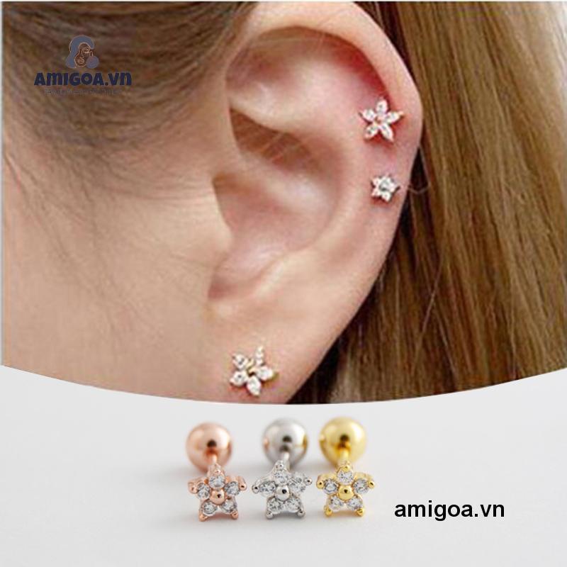 ✨✨Bông tai ngôi sao nhỏ lấp lánh chất liệu bạc  thời trang phụ kiện trang sức nữ