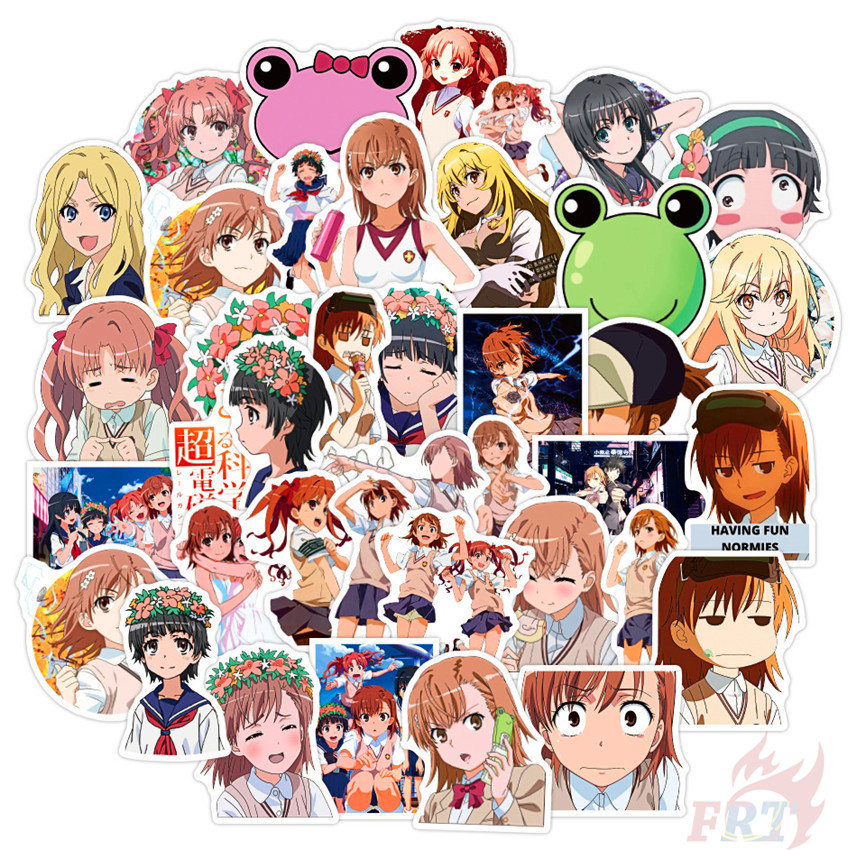 Bộ 50 Miếng Dán Sticker Chống Thấm Nước Họa Tiết Hoạt Hình Misaka Mikoto 02