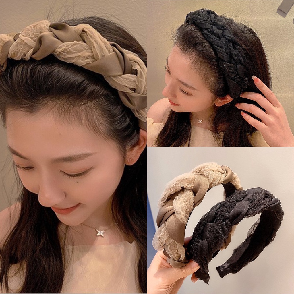 Băng Đô Cài Tóc Màu Cà Phê Đen Phong Cách Hàn Quốc Thời Trang Xuân Hè 2022