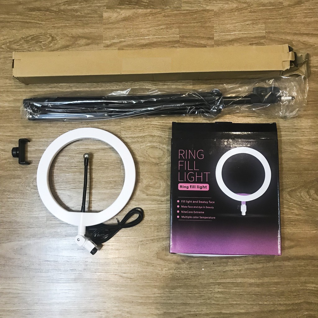 Đèn Led Livestream Cao Cấp - Bộ Đèn Live 26cm, Chân Dài 2M1 - Hàng Chất Lượng