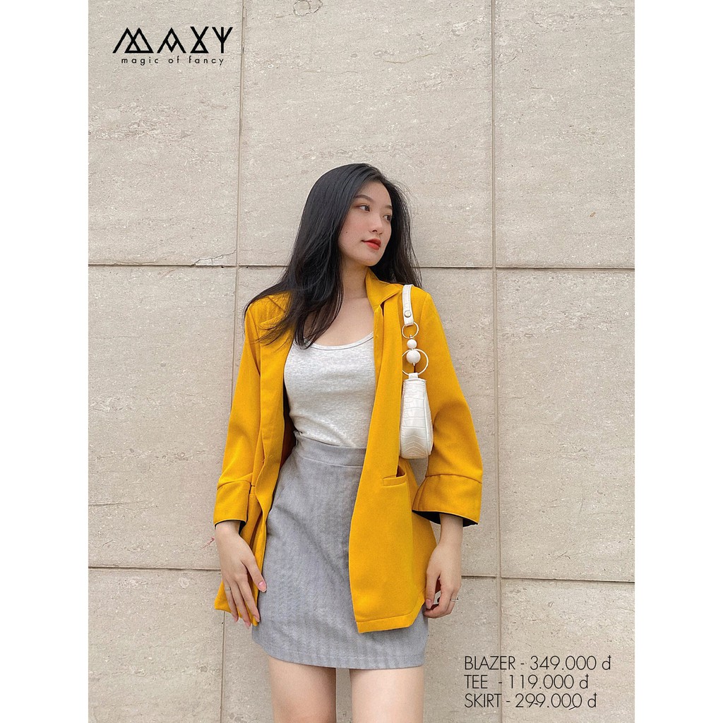 Áo khoác blazer phong cách Hàn Quốc mustard blazer Maxy Workshop