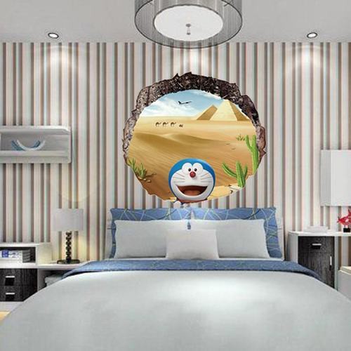 △Doraemon dán tường 3D hình lập thể phim hoạt phòng trẻ em bé trai trang trí ngủ