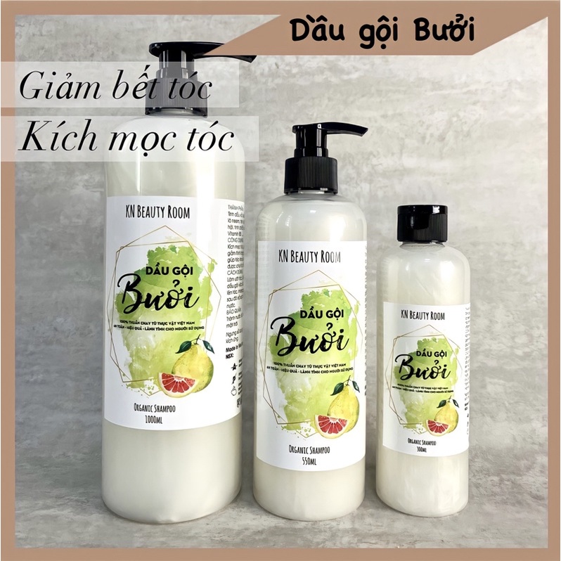 Dầu Gội Bưởi Thuần Chay Đậm Đặc Giúp Kích Mọc, Giảm Bếch Tóc- KN Beauty Room