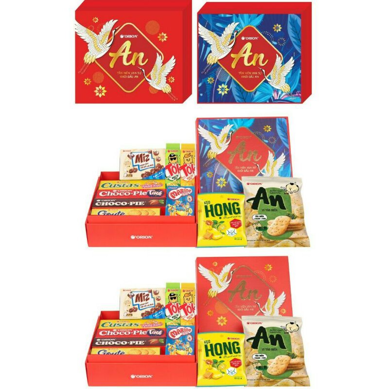 Hộp quà An Tết Orion 928.7g (5 hộp + 3 gói) | BigBuy360 - bigbuy360.vn