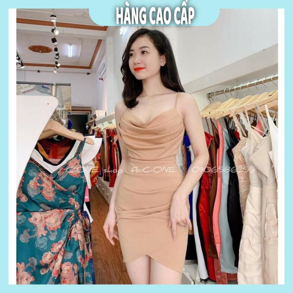 Đầm Nữ - Đầm body cổ đỗ xếp ly 2 dây kèm mút (HÀNG SIÊU ĐẸP) | BigBuy360 - bigbuy360.vn