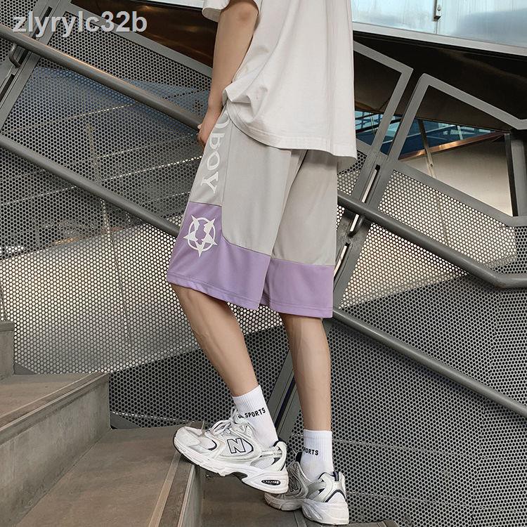 quần đùi nam♙✎✵Quần short nam thể thao bóng rổ mùa hè Hàn Quốc ống rộng mặc ngoài lưới nhanh khô năm điểm chạy dục