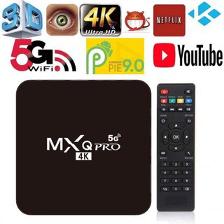 Bộ Tv Box Mxq Pro 2.4g / 5g 2020 Ram 4gb + Rom 64gb Android Tv Box H.265 Hd 3d
