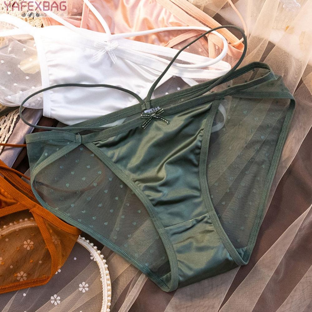 Briefs Hip Lift White Hollow Woman Ice Silk Yellow Invisible Low-waist