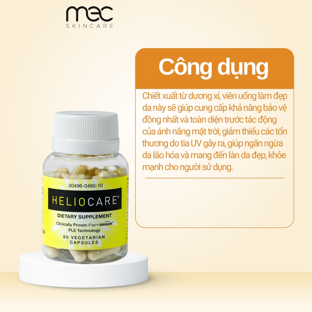 [AUTH - ĐỦ BILL] Viên uống chống nắng nội sinh Heliocare 60 viên