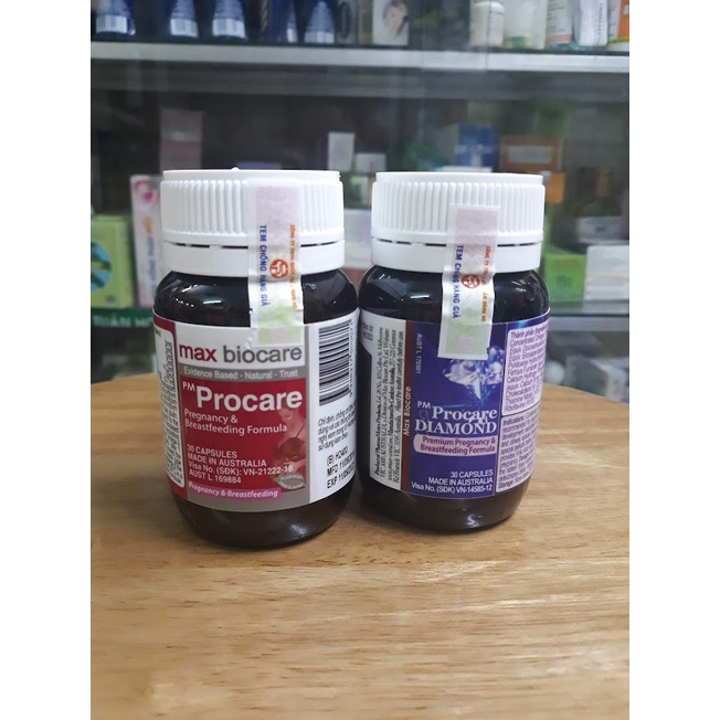 Viên uống tổng hợp PM Procare - Bổ sung Vitamin và Khoáng chất cho Phụ nữ có thai và cho con bú - Lọ 30 viên