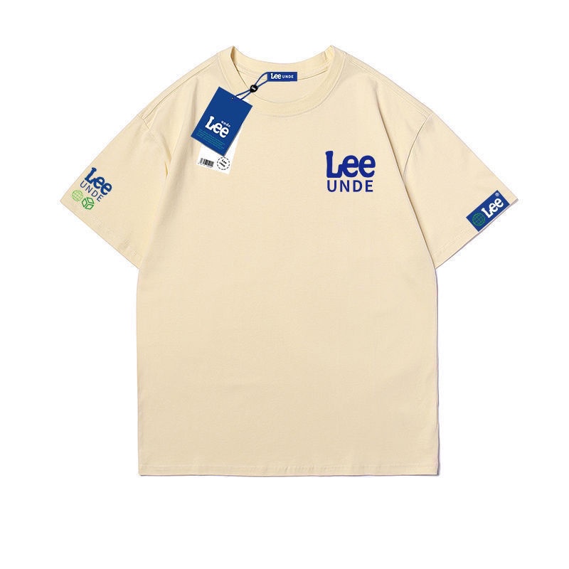 Áo Thun Tay Ngắn Cổ Tròn In Chữ Lee Un Un Un Un Un UNDE Joint Chất Liệu Cotton Cho Nam Và Nữ