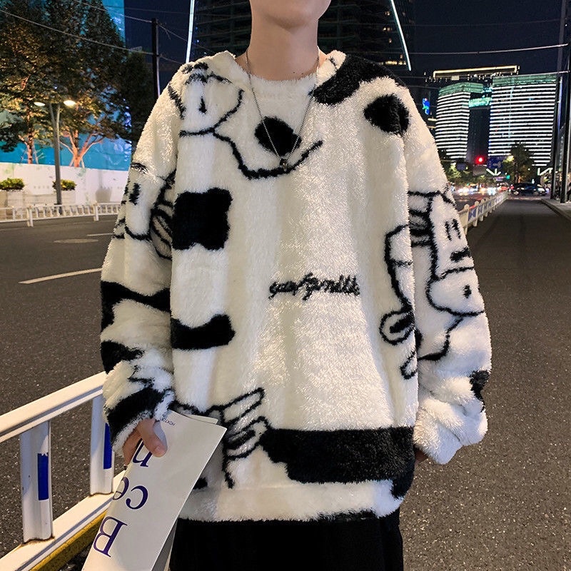 Áo Sweater Phủ Lông Nam Nữ Hai Màu